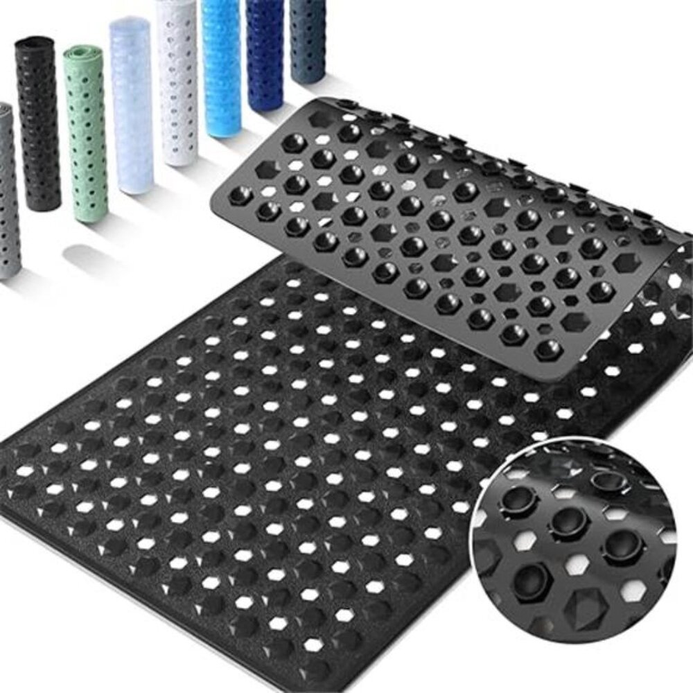 Non Slip Bath Mat Long Shower Mat Machine Washable Tub Mat Soft Comfortable